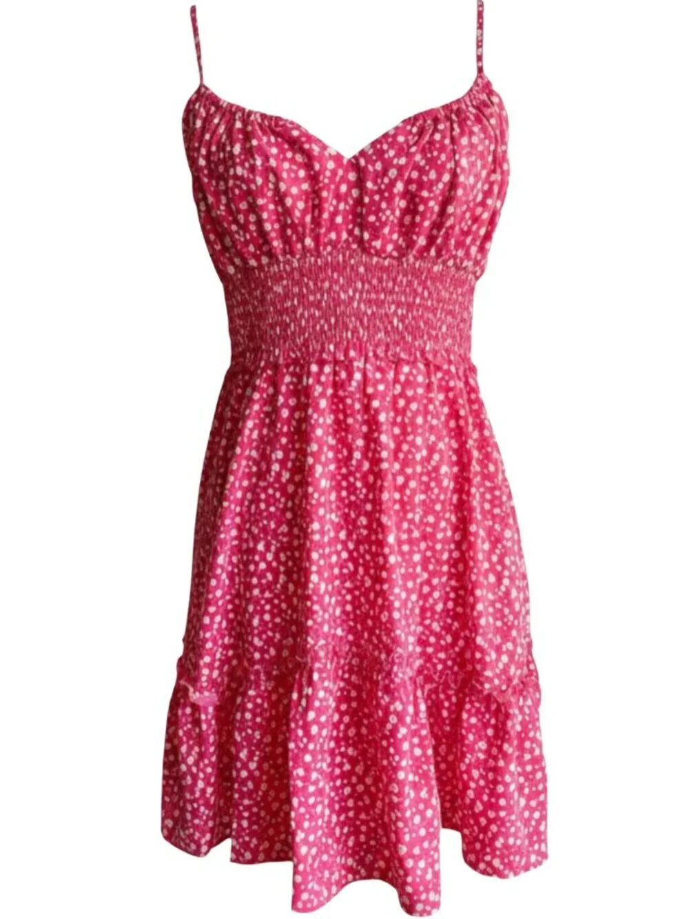 Pink Floral Cami Mini Dress Womens Size Medium - Picture 2 of 5